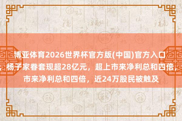 博亚体育2026世界杯官方版(中国)官方入口 六倍牛股一字跌停，杨子家眷套现超28亿元，超上市来净利总和四倍，近24万股民被触及