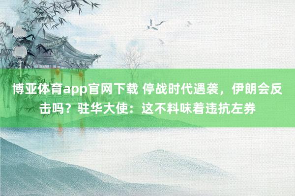 博亚体育app官网下载 停战时代遇袭，伊朗会反击吗？驻华大使：这不料味着违抗左券