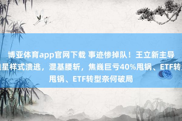 博亚体育app官网下载 事迹惨掉队！王立新主导银华基金造星样式溃逃，混基腰斩，焦巍巨亏40%甩锅、ETF转型奈何破局