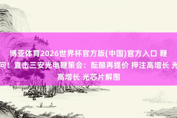 博亚体育2026世界杯官方版(中国)官方入口 鞭策聚积追问！直击三安光电鞭策会：酝酿再提价 押注高增长 光芯片解围