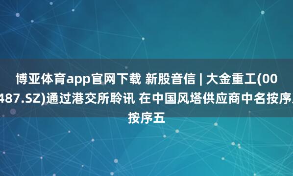 博亚体育app官网下载 新股音信 | 大金重工(002487.SZ)通过港交所聆讯 在中国风塔供应商中名按序五