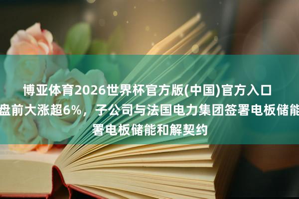 博亚体育2026世界杯官方版(中国)官方入口 福特汽车盘前大涨超6%，子公司与法国电力集团签署电板储能和解契约