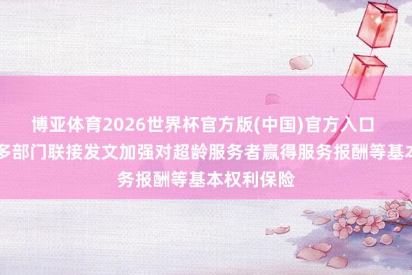 博亚体育2026世界杯官方版(中国)官方入口 纵贯部委|多部门联接发文加强对超龄服务者赢得服务报酬等基本权利保险