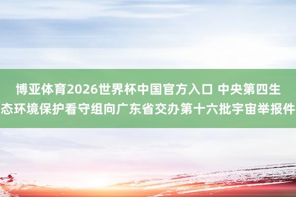 博亚体育2026世界杯中国官方入口 中央第四生态环境保护看守组向广东省交办第十六批宇宙举报件