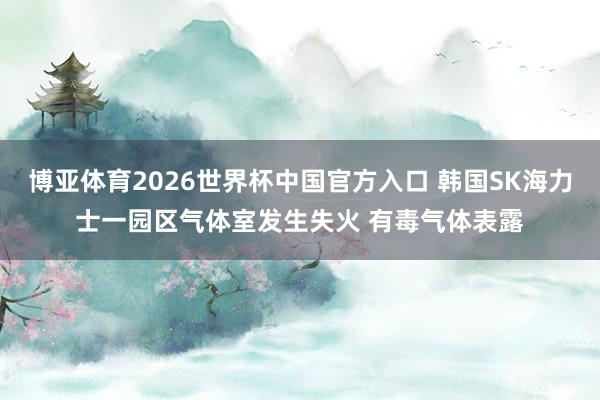 博亚体育2026世界杯中国官方入口 韩国SK海力士一园区气体室发生失火 有毒气体表露