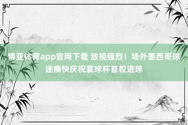 博亚体育app官网下载 敌视强烈！场外墨西哥球迷痛快庆祝寰球杯首粒进球